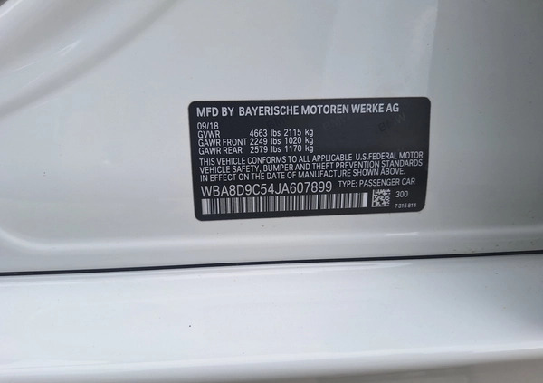 BMW Seria 3 cena 106900 przebieg: 34650, rok produkcji 2018 z Bytom Odrzański małe 704